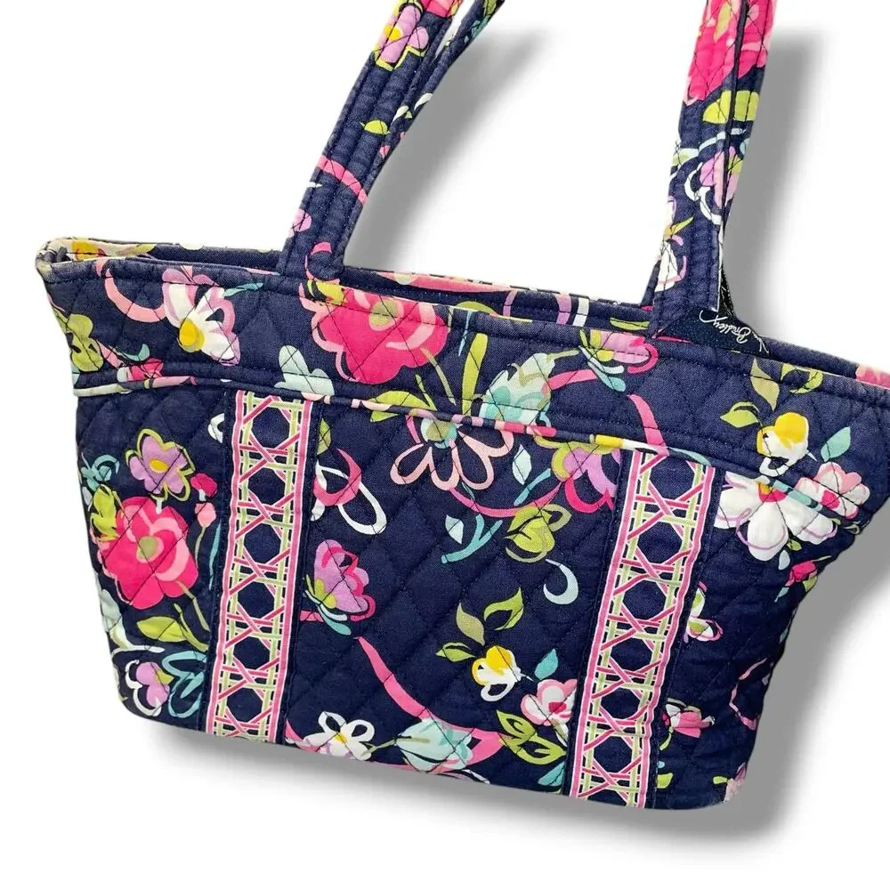 Vera Bradley Ribbons Little Betsy Shoulder Bag Floral Retired Blue Handbag Purse